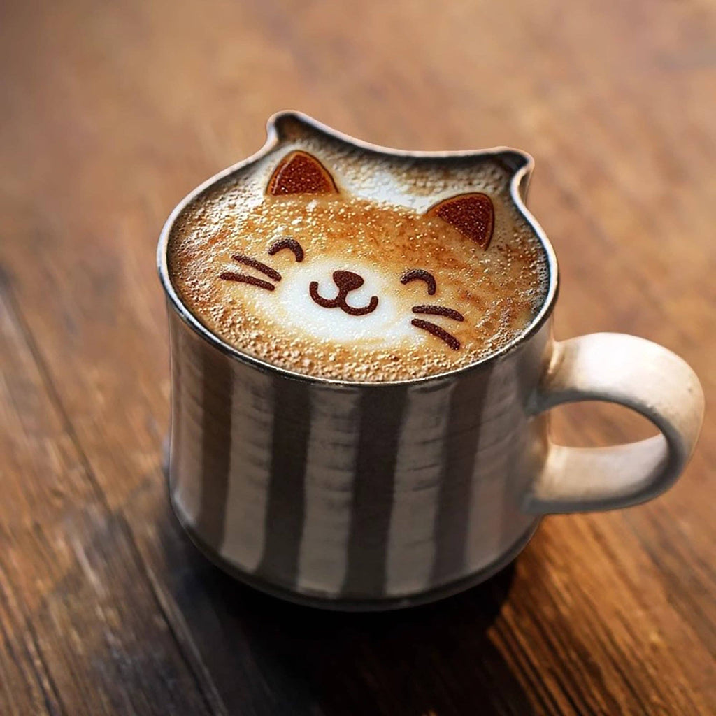 Handgjord stengods kaffemugg i minimalistisk stil