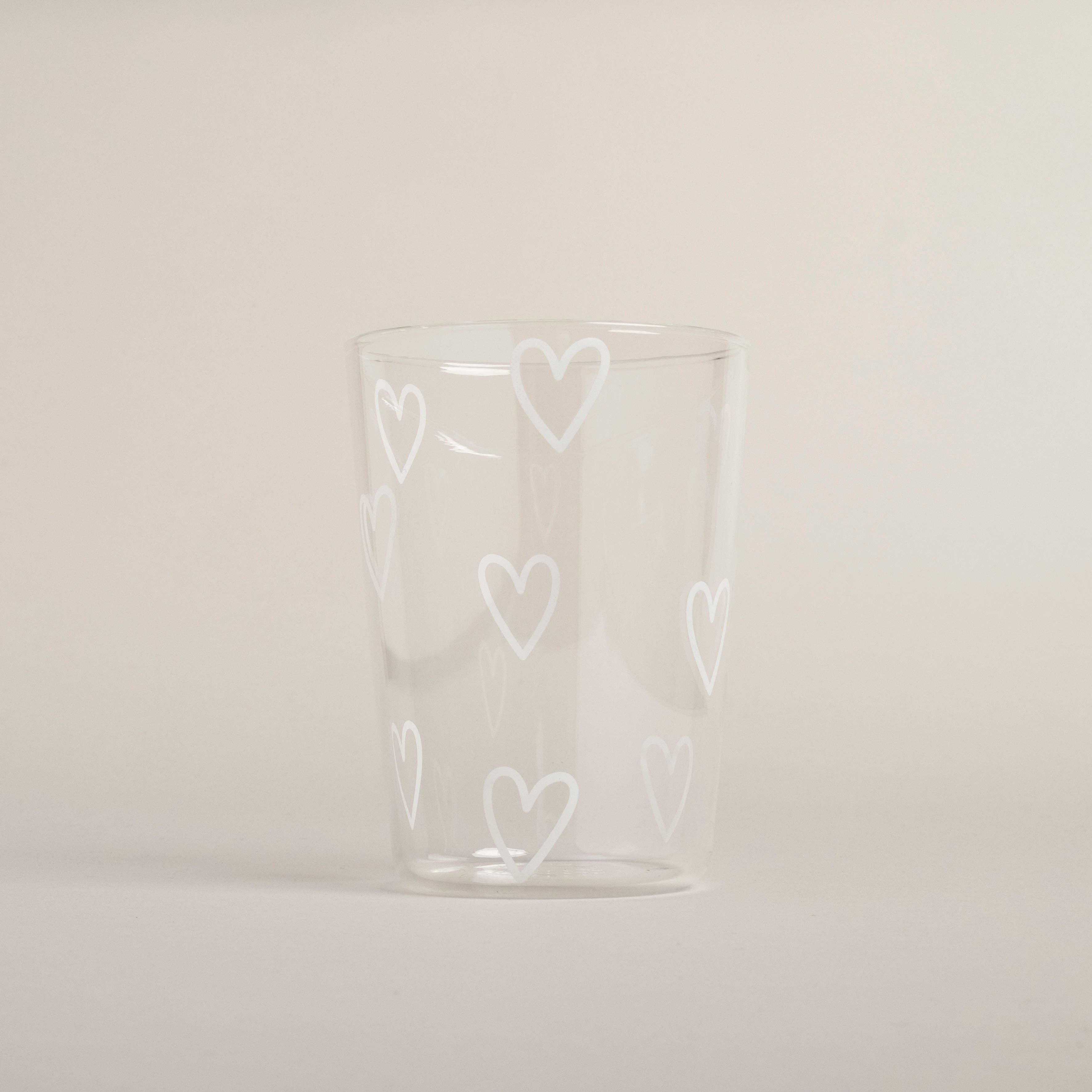 Drinking Glass Hearts (White)