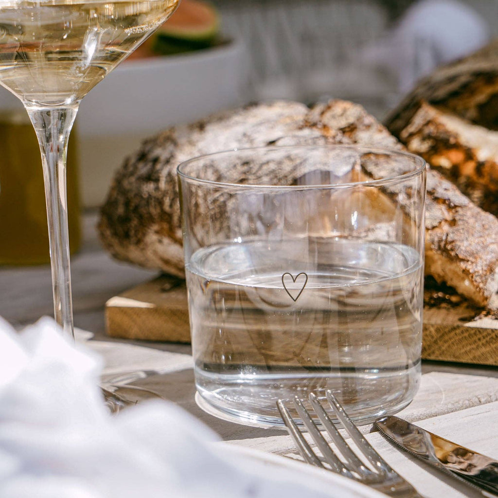 Drinking Glass Heart (Black)