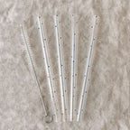 Black glass straws (13 cm, set of 4)