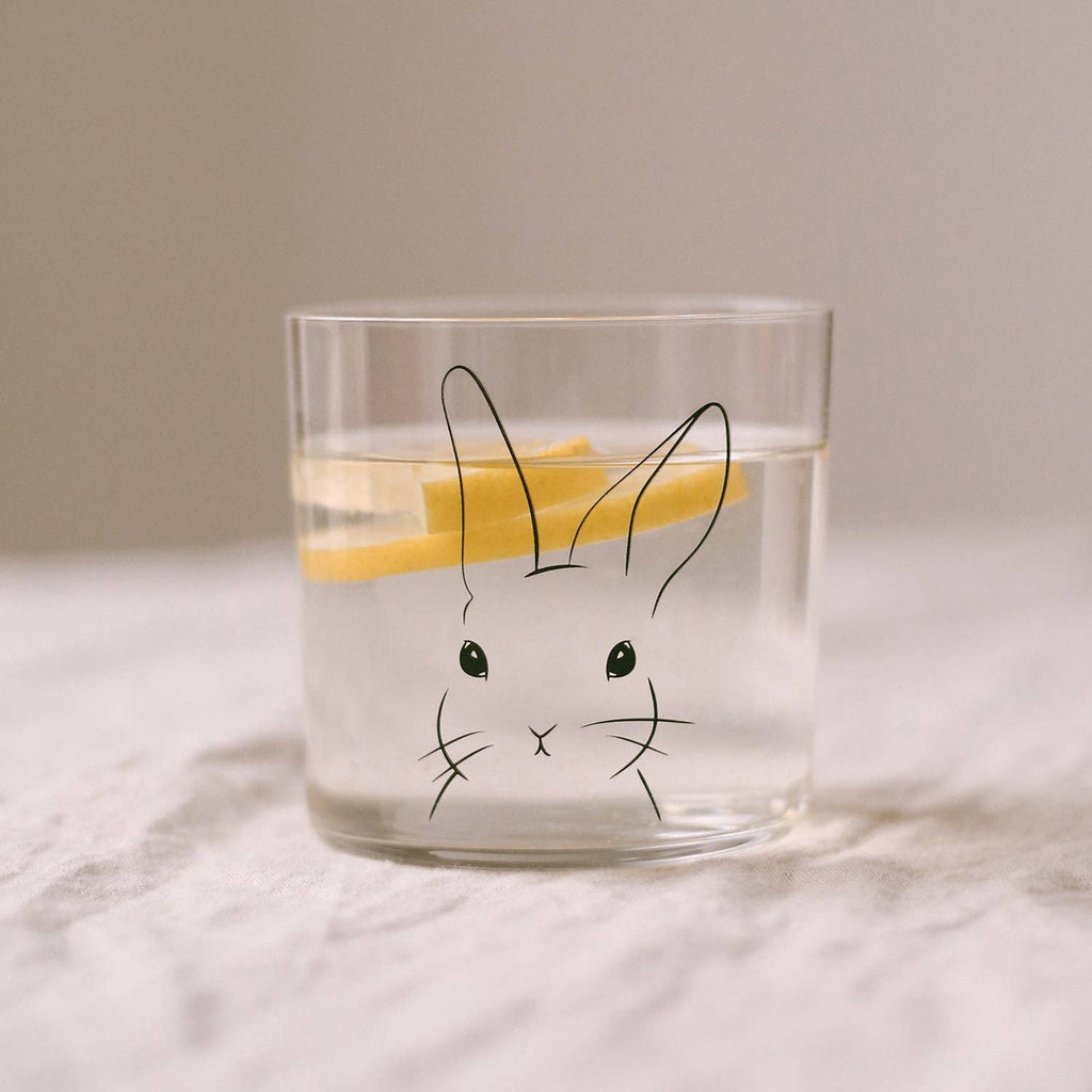 Black Rabbit Drinking Glass