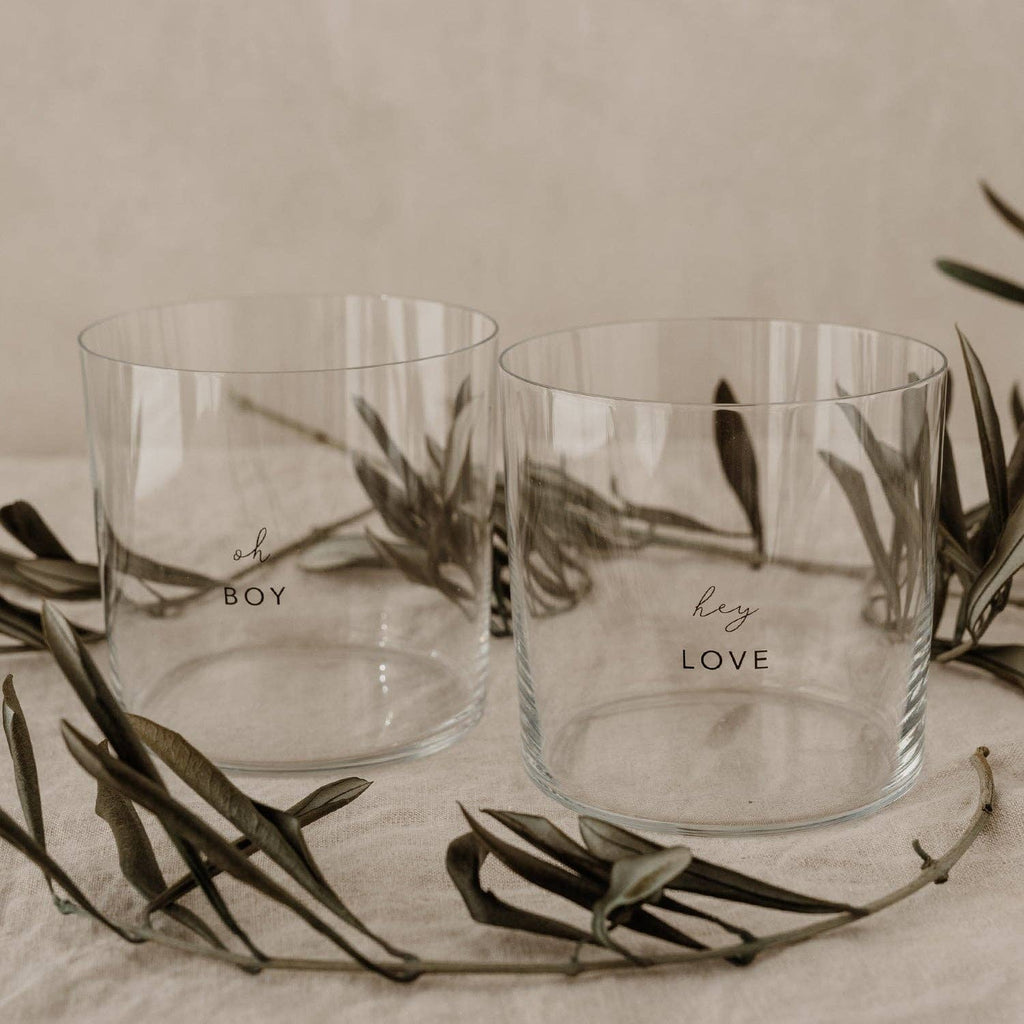 Drinking glasses Boy & Love (Set of 2)